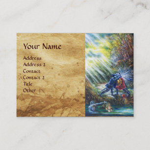 FORGOTTEN ROSE Fighting Knights,Devil,Parchment Business Card