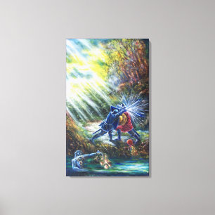 FORGOTTEN ROSE Fighting Knights,Money and Devil Canvas Print