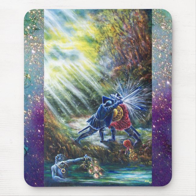 FORGOTTEN ROSE Fighting Knights,Money and Devil Mouse Pad (Front)