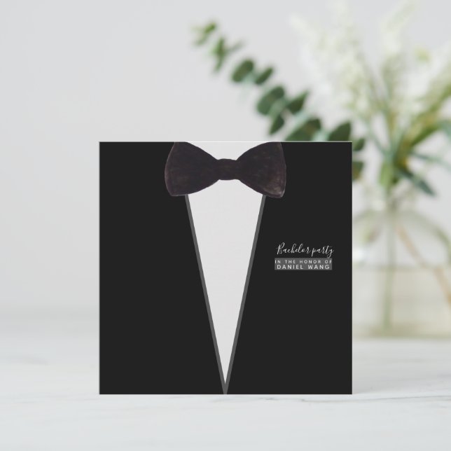 forhim-tuxedo-bow tie-party-bachelor party invitation (Standing Front)