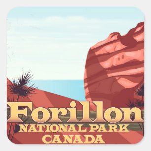 Forillon National Park, Canada travel poster Square Sticker