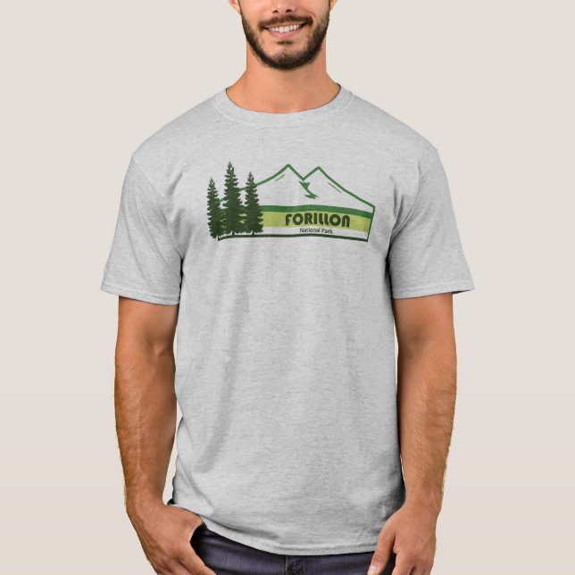 Forillon National Park Green Stripes T-Shirt (Front)