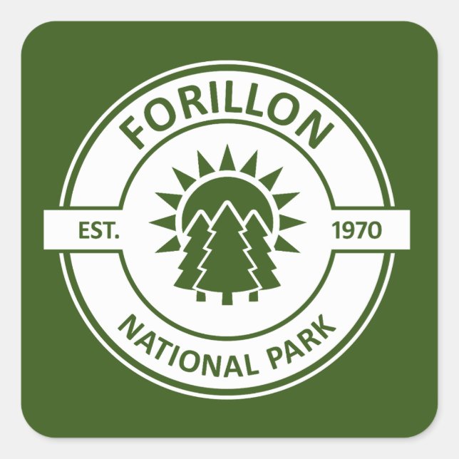 Forillon National Park Sun Trees Square Sticker (Front)