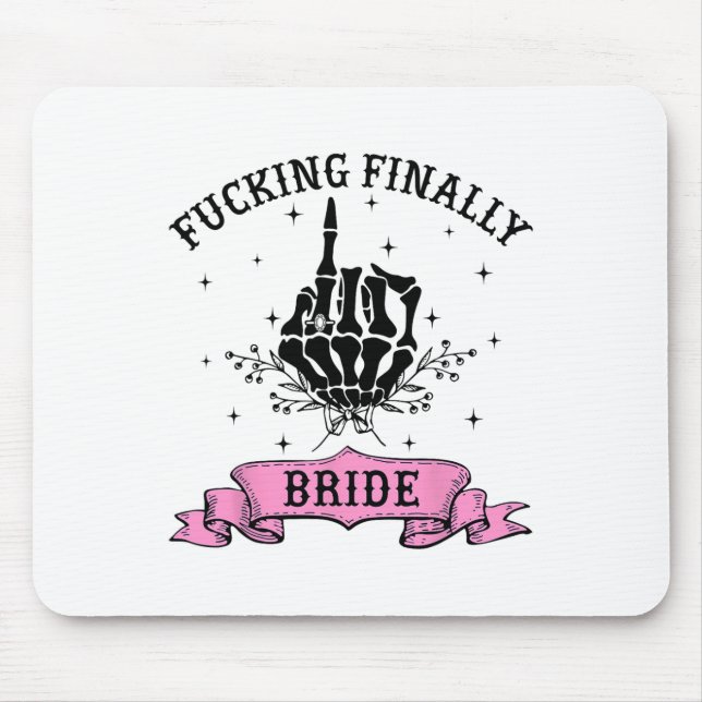 Foring Finally Bride Skeleton Hand Halloween Bache Mouse Pad (Front)