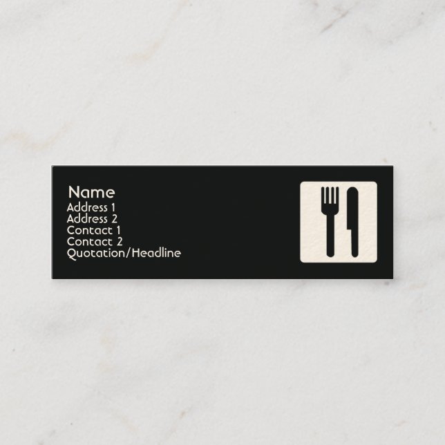 Fork and Knife - Skinny Mini Business Card (Front)