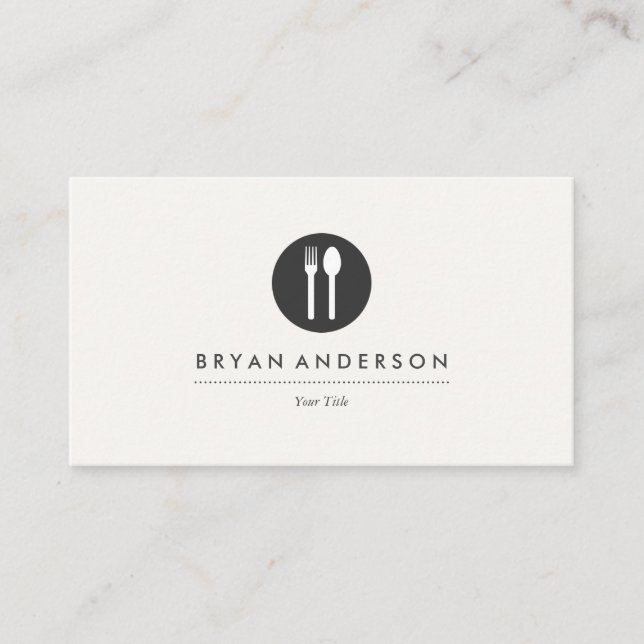 Fork and Spoon Logo Business Card (Front)