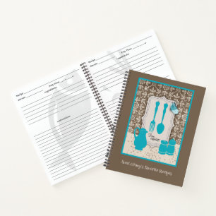 Fork and Spoon Personalized Recipe Notebook