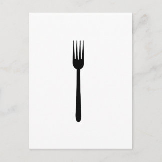 Fork Cutlery Silhouette Simple Art Foodie Love Eat Postcard