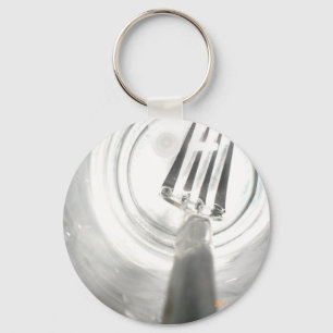 fork in glass keychain