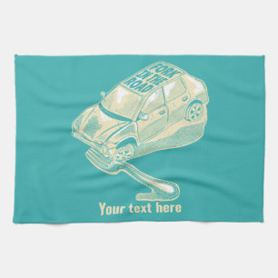 Fork in the road car accident kitchen towel