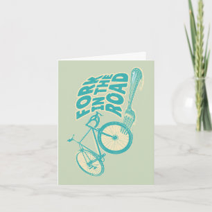 Fork in the road Funny bicycle Card