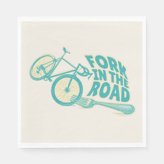 Fork in the road Funny bicycle Napkin (Front)