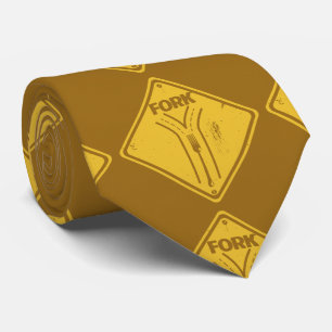 Fork in the road funny traffic sign tie