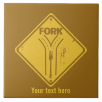 Fork in the road funny traffic sign