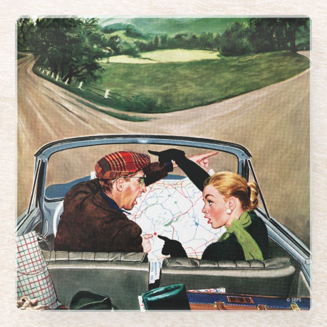 Fork in the Road Glass Coaster (Front)