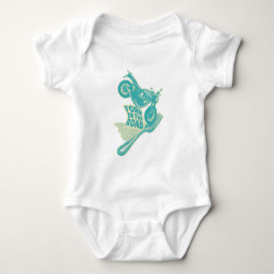 Fork in the road motorcycle crash baby bodysuit