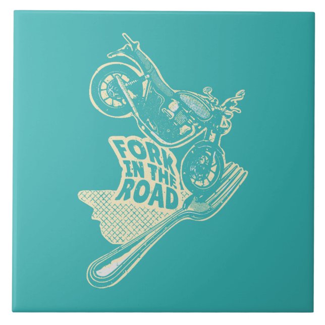 Fork in the road motorcycle crash tile (Front)