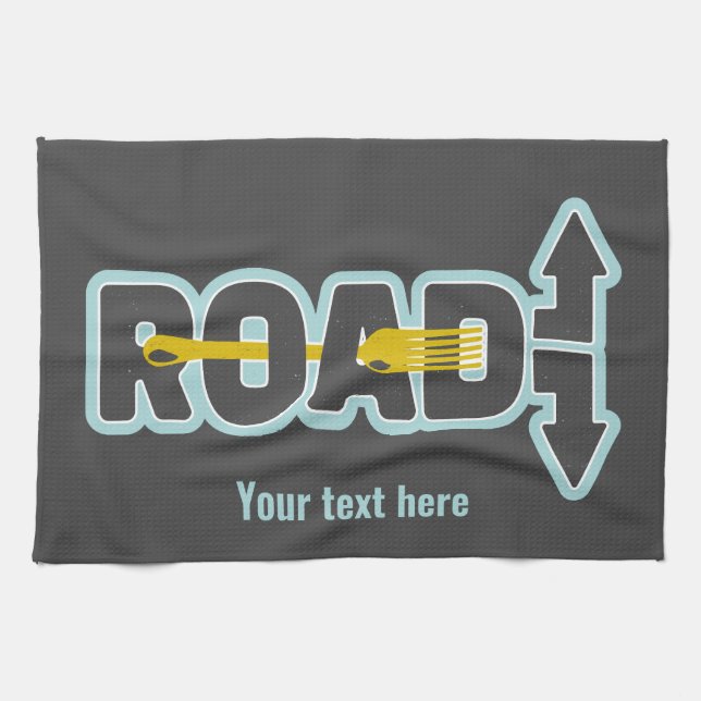 Fork in the road typographic text art kitchen towel (Horizontal)