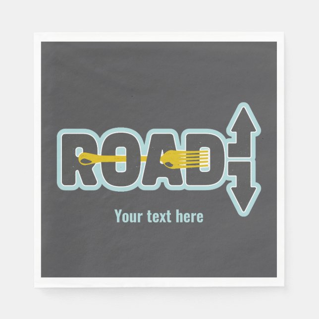 Fork in the road typographic text art napkin (Front)