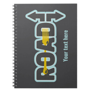 Fork in the road typographic text art notebook