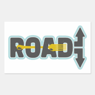 Fork in the road typographic text art sticker
