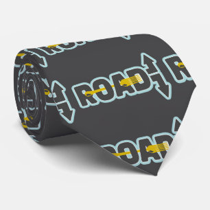 Fork in the road typographic text art tie