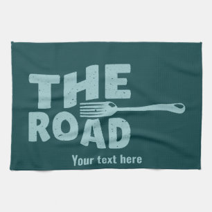 Fork in the road typography kitchen towel