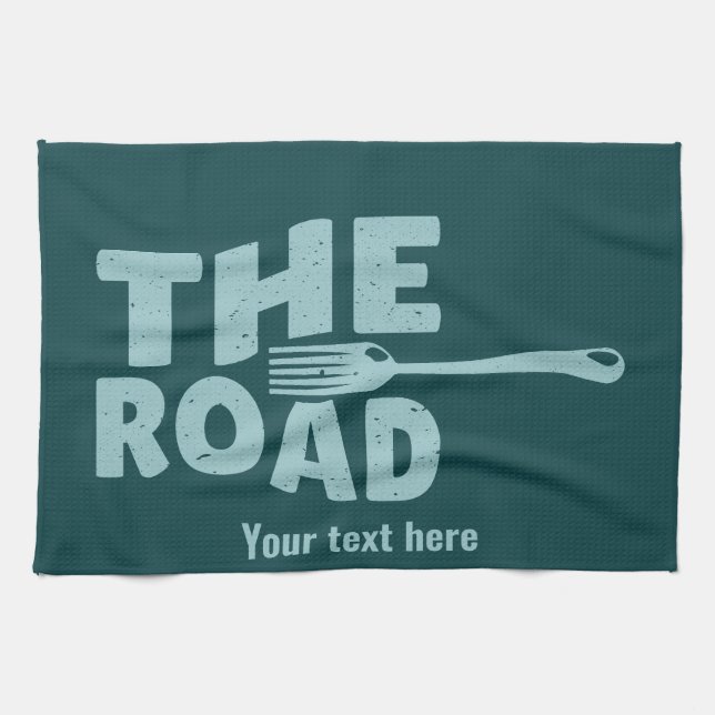 Fork in the road typography kitchen towel (Horizontal)