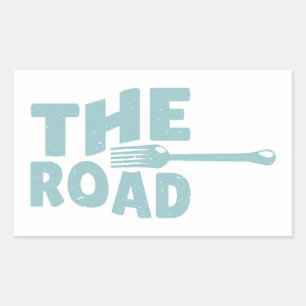 Fork in the road typography sticker