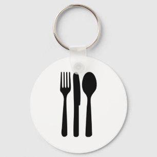fork knife spoon icon keychain