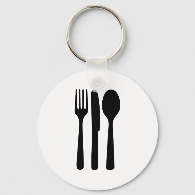 fork knife spoon icon keychain (Front)