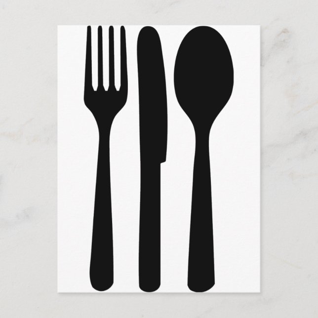 fork knife spoon icon postcard (Front)