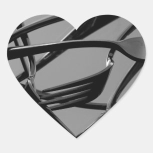 Fork Levitation Heart Sticker