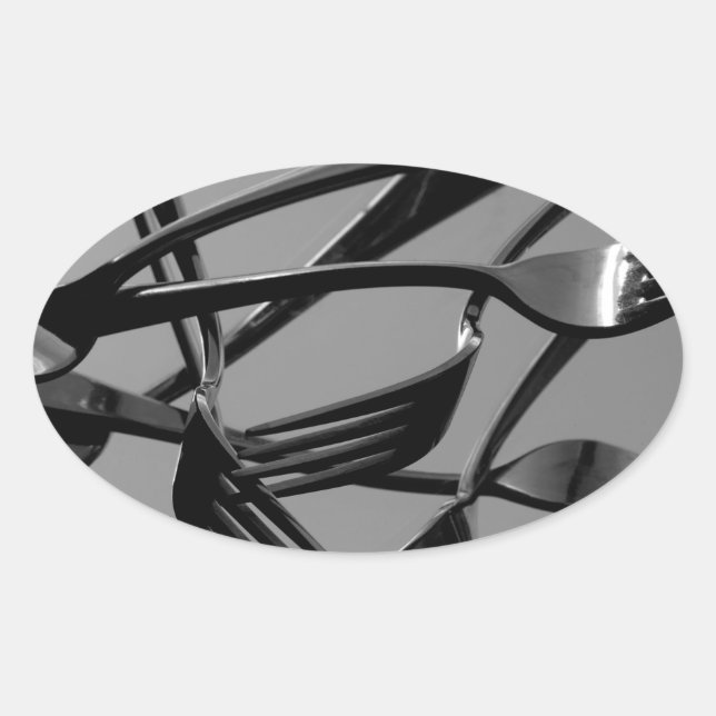 Fork Levitation Oval Sticker (Front)