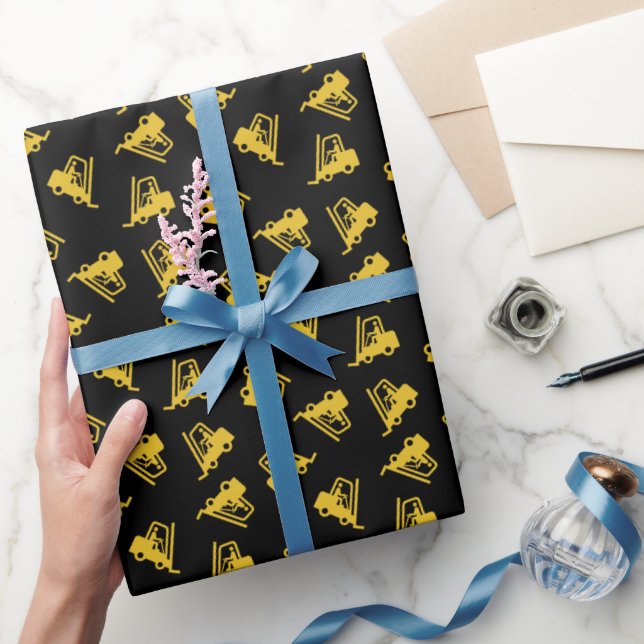 Fork Lift Icon Pattern Wrapping Paper (Gifting)