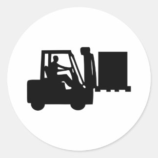 Fork-lift operator classic round sticker