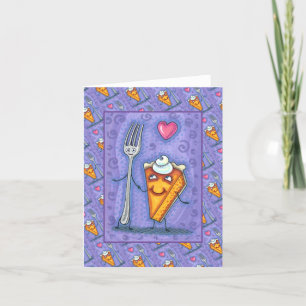 FORK & PUMPKIN PIE, MADE FOR EACH OTHER, ROMANCE NOTE CARD
