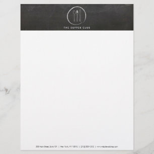 FORK SPOON KNIFE CHALKBOARD LOGO for Restaurant Letterhead