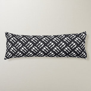 Fork spoon knife pattern body pillow