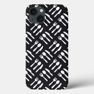 Fork spoon knife pattern iPhone 13 case