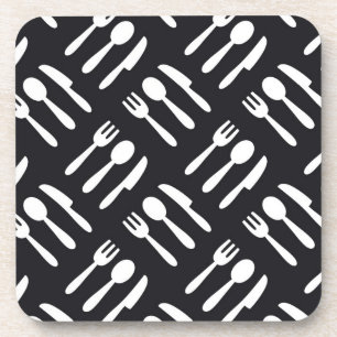 Fork spoon knife pattern coaster