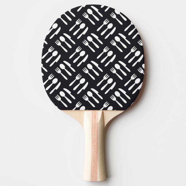 Fork spoon knife pattern ping pong paddle (Front)