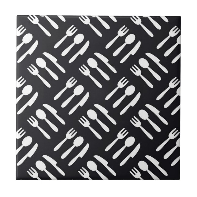 Fork spoon knife pattern tile (Front)