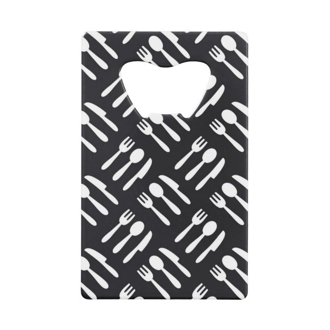 Fork spoon knife pattern wallet bottle opener (Front)