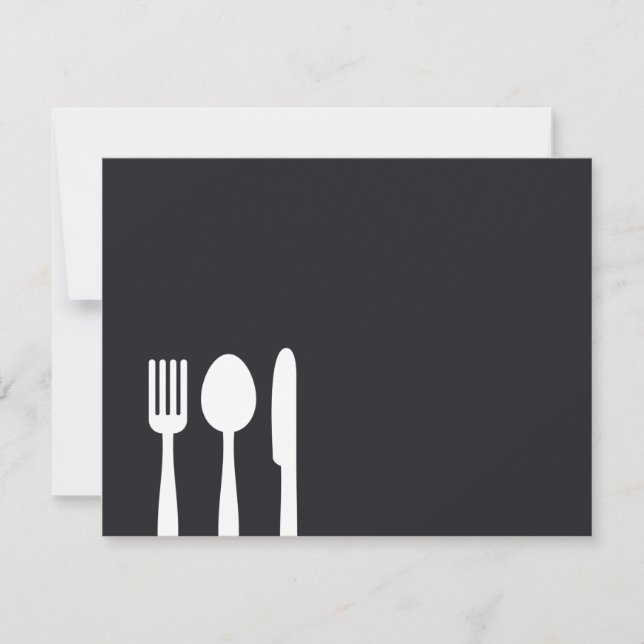Fork Spoon Knife Personal Stationery/Notecard Invitation (Front)