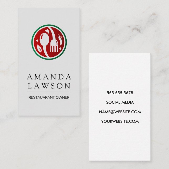 Fork Spoon Logo Appointment Card (Front/Back)