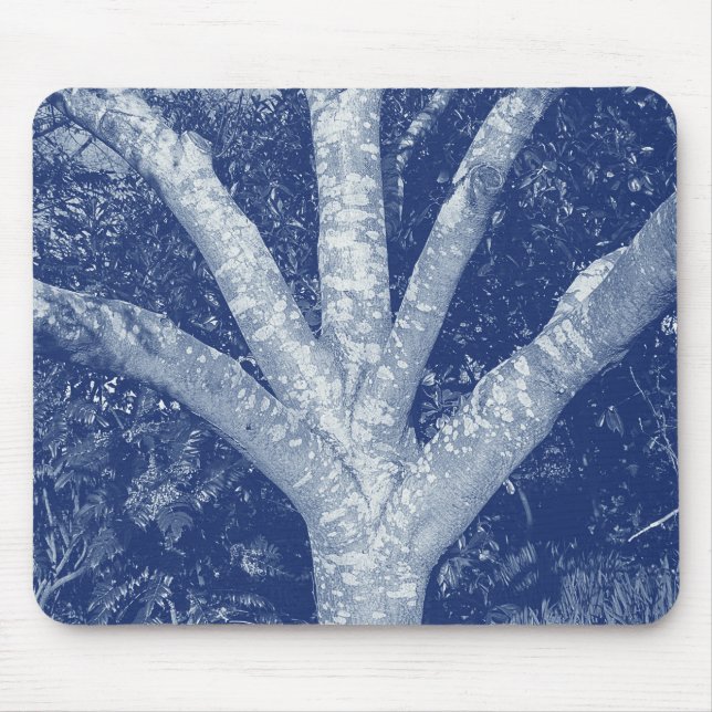 Forked Branches - Cyanotype Effect Mouse Pad (Front)