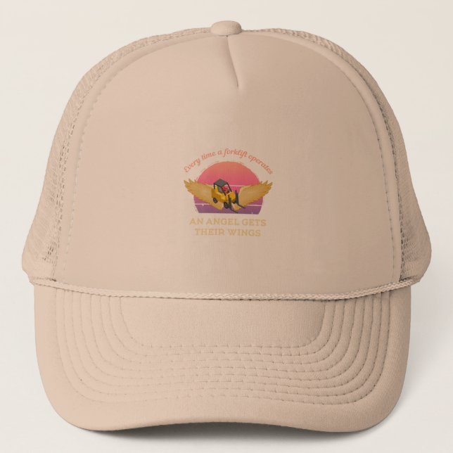 Forklift Angel Trucker Hat (Front)