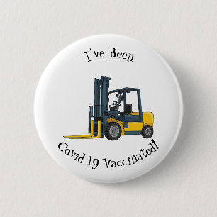 Forklift cartoon illustration 2 inch round button