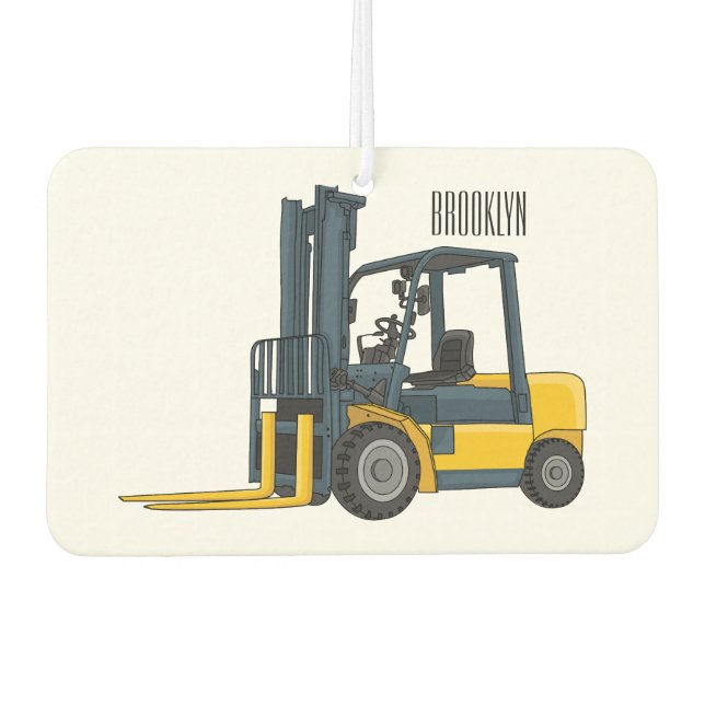 Forklift cartoon illustration air freshener (Front)